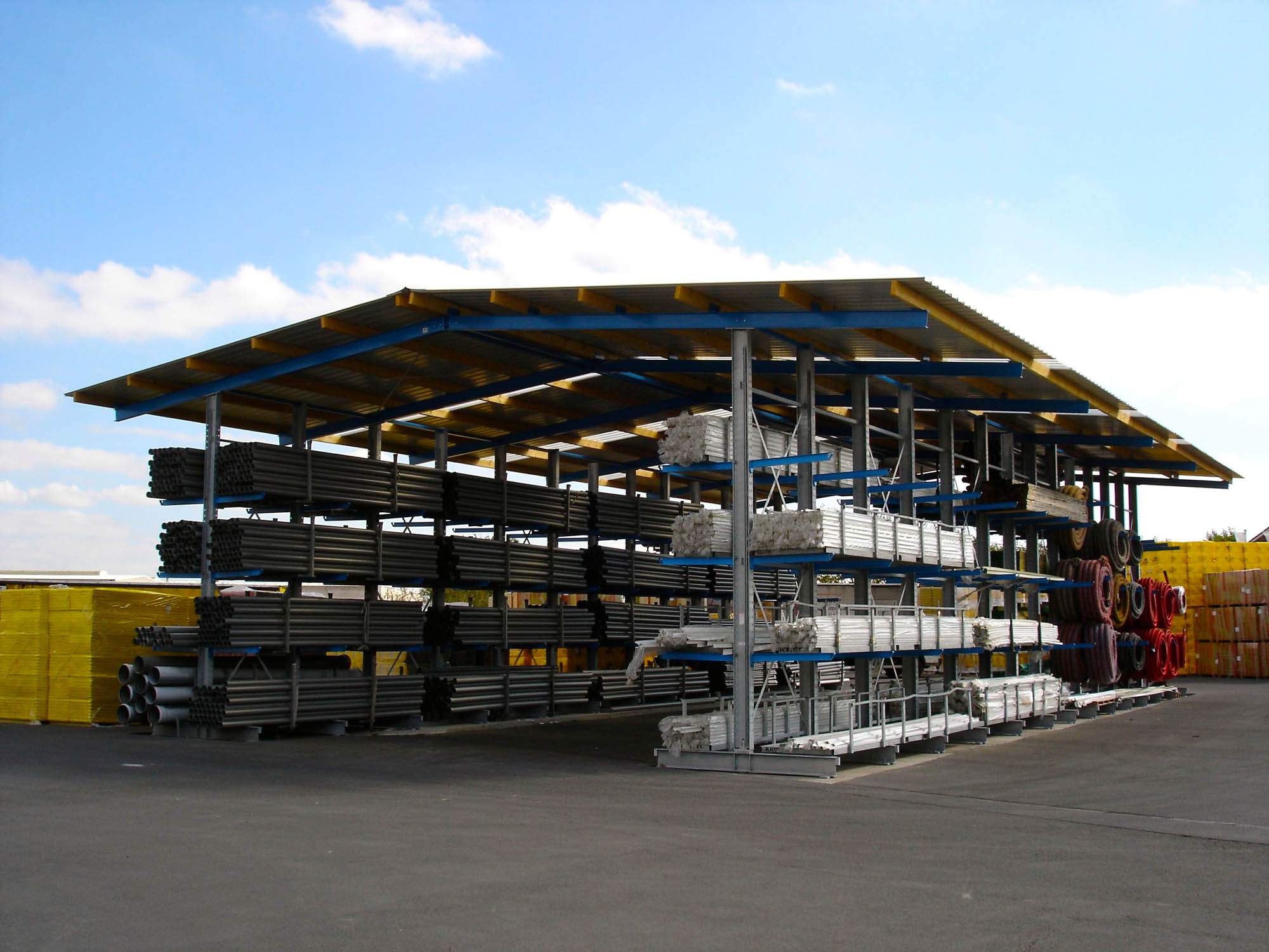 Regal-Halle für die Lagerung von Baustoffen