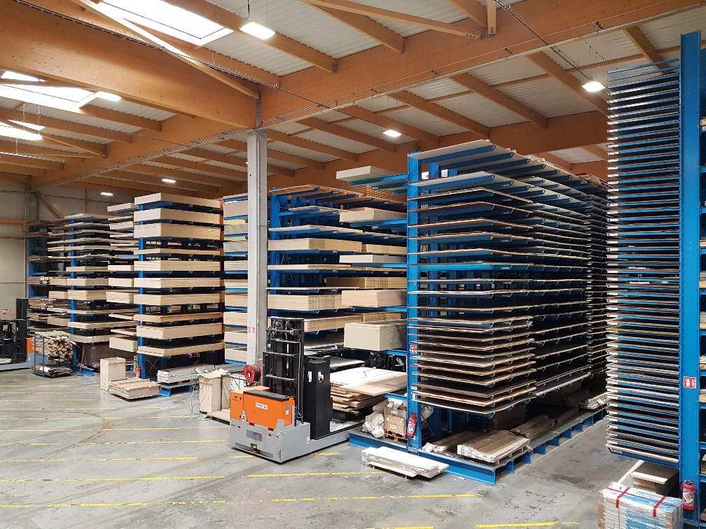 cantilever racking with forklift truck